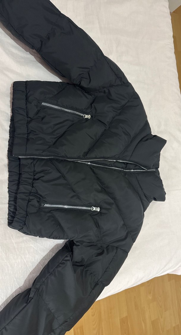 siyah crop mont - Görsel 2