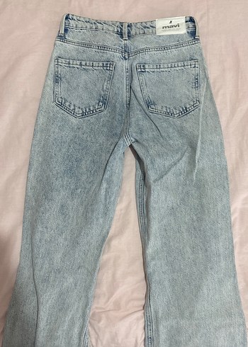 Yırtık bol mavi jean - Görsel 5