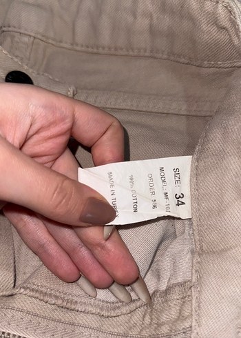 Bej wide leg jean - Görsel 4