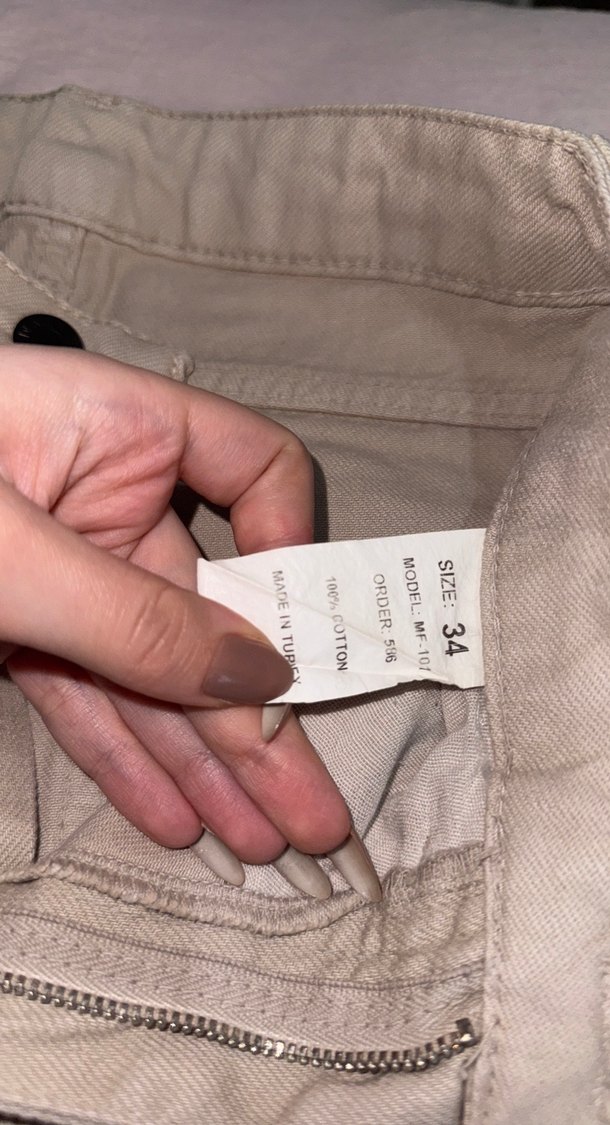 Bej wide leg jean - Görsel 4