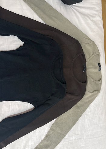 uzun kollu basic crop set - Görsel 2