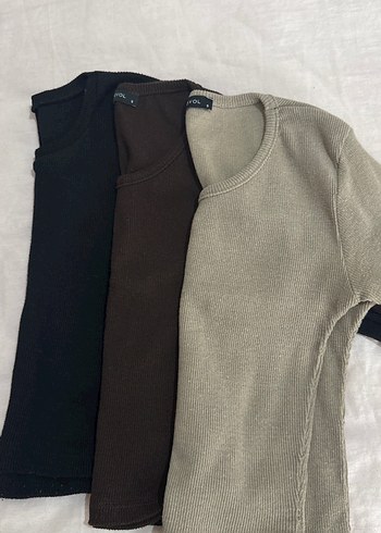 uzun kollu basic crop set - Görsel 6