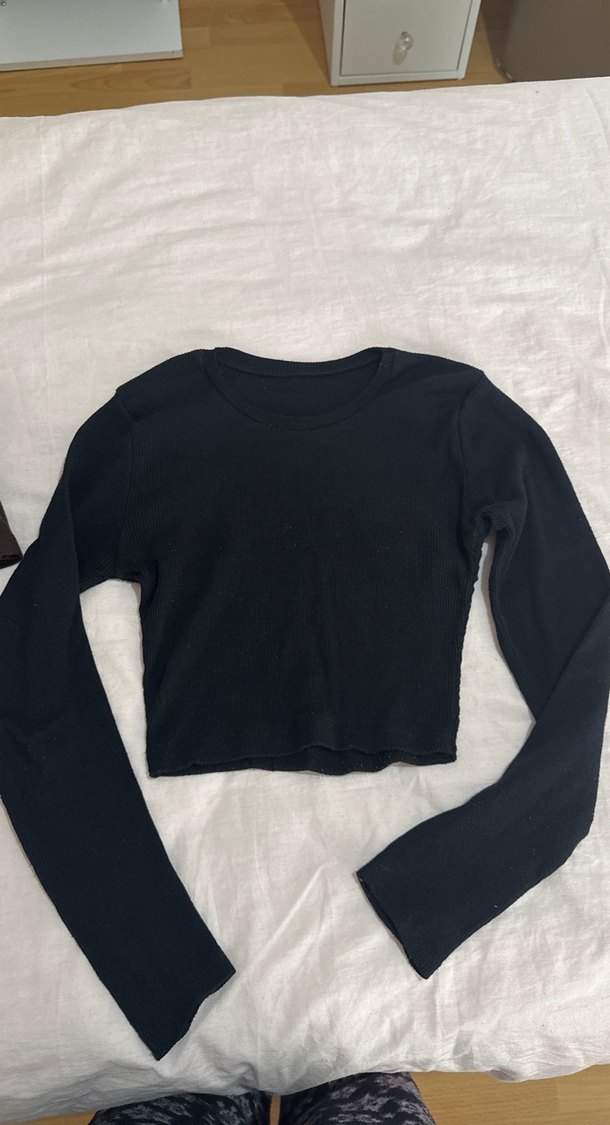 uzun kollu basic crop set - Görsel 5