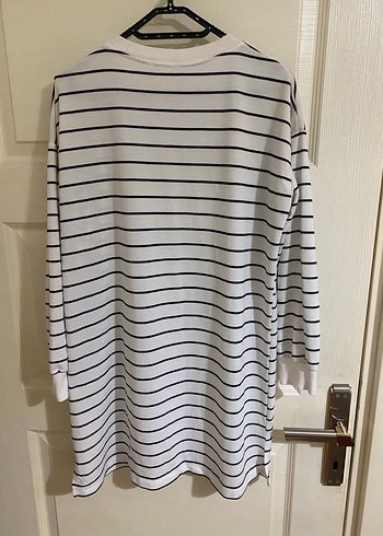 Uzun Kollu Çizgili Midi Kadın Tunik - Görsel 3