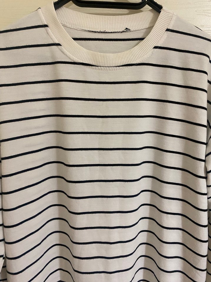 Uzun Kollu Çizgili Midi Kadın Tunik - Görsel 2