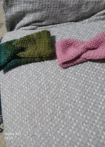 Pembe Örgü Kadın Saç Bandı - Görsel 2