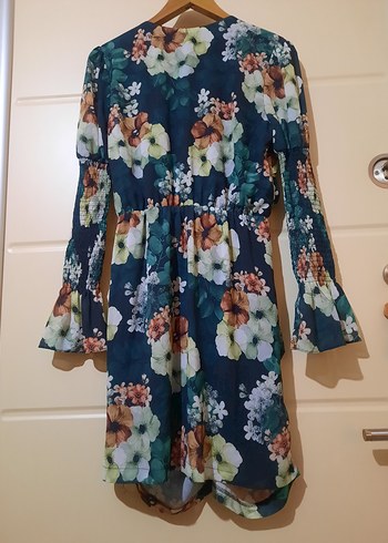 Çiçek Desenli V Yaka Bohem Elbise - Görsel 6