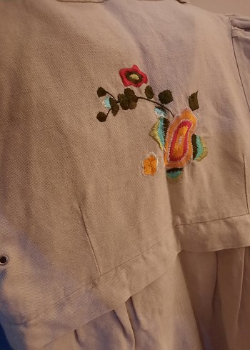 Nakışlı Kısa Kollu Gömek Ceket - Görsel 3