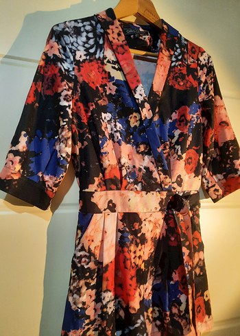 Kadın Çok Renkli Kısa Tulum - Görsel 2