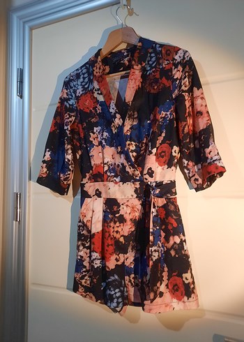 Kadın Çok Renkli Kısa Tulum - Görsel 3