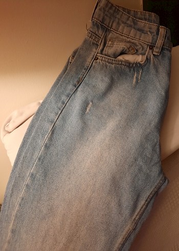 Gri Kadın Kot Pantolon Rahat Kesim Boyfriend - Görsel 4