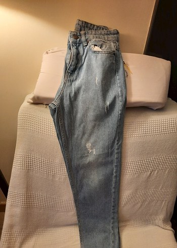 Gri Kadın Kot Pantolon Rahat Kesim Boyfriend - Görsel 2