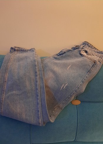 Gri Kadın Kot Pantolon Rahat Kesim Boyfriend - Görsel 3