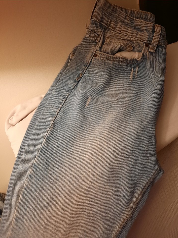 Gri Kadın Kot Pantolon Rahat Kesim Boyfriend - Görsel 4