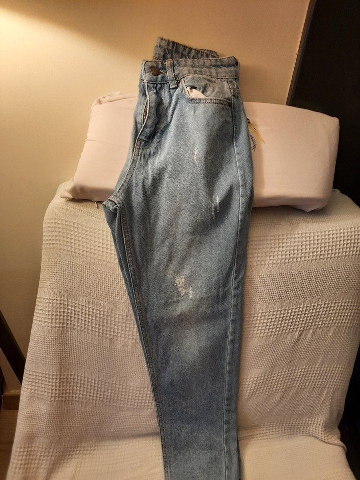 Gri Kadın Kot Pantolon Rahat Kesim Boyfriend - Görsel 2