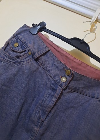 Kadın Midi Boy Bol Kesim Uzun Kot Etek - Görsel 5