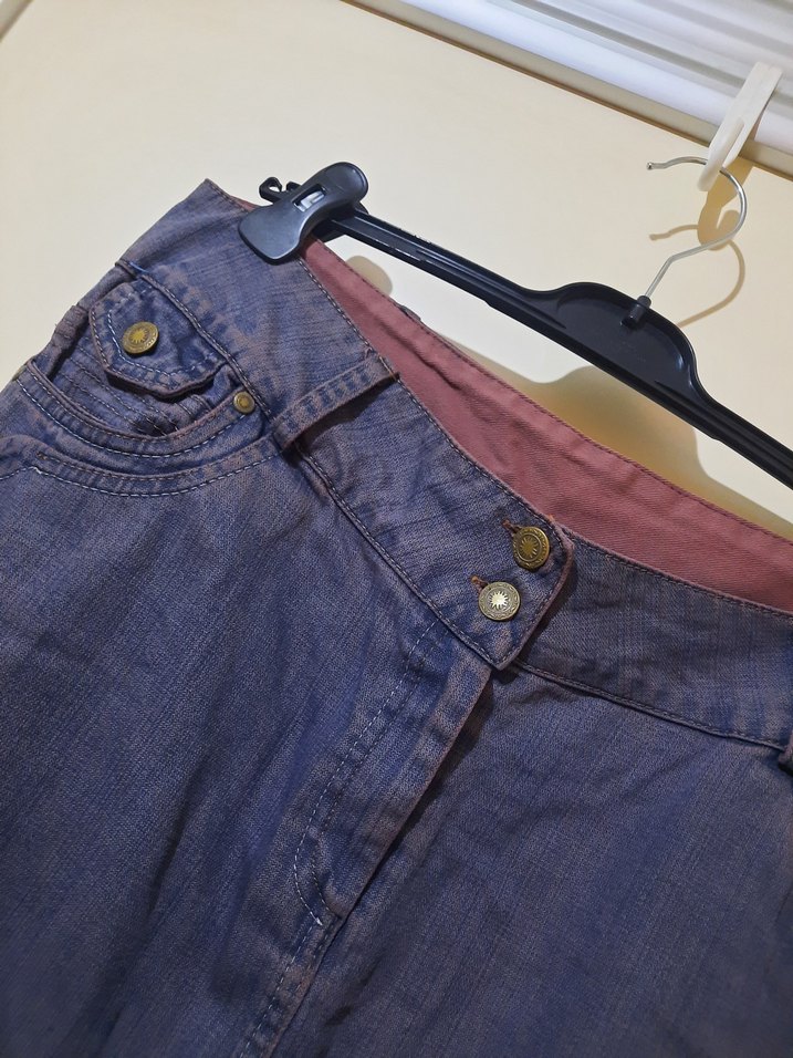 Kadın Midi Boy Bol Kesim Uzun Kot Etek - Görsel 5