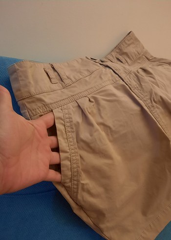 Bej Kemerli Mini Kadın Etek - Görsel 2