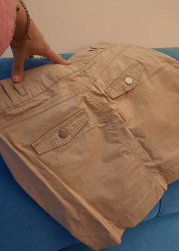 Bej Kemerli Mini Kadın Etek - Görsel 4