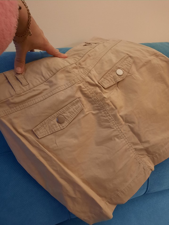 Bej Kemerli Mini Kadın Etek - Görsel 4