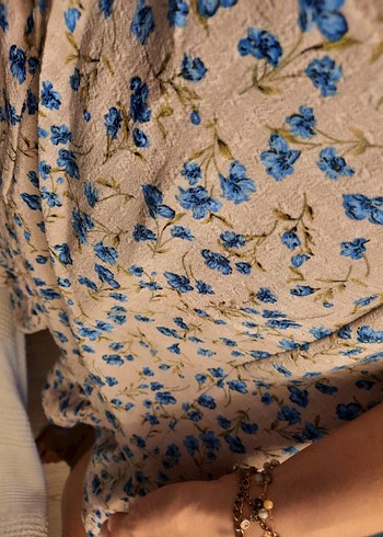 Kısa Kollu Çıcekli Midi Elbise - Görsel 3