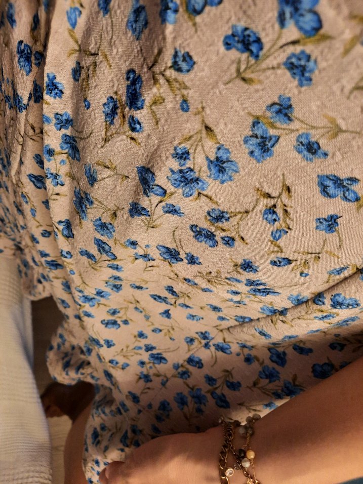 Kısa Kollu Çıcekli Midi Elbise - Görsel 3