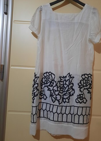 Nakışlı Bohem Kısa Kollu Midi Elbise - Görsel 5