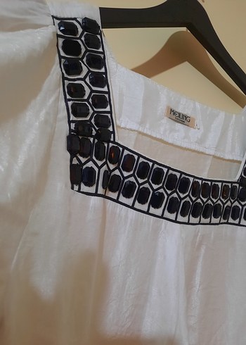 Nakışlı Bohem Kısa Kollu Midi Elbise - Görsel 7