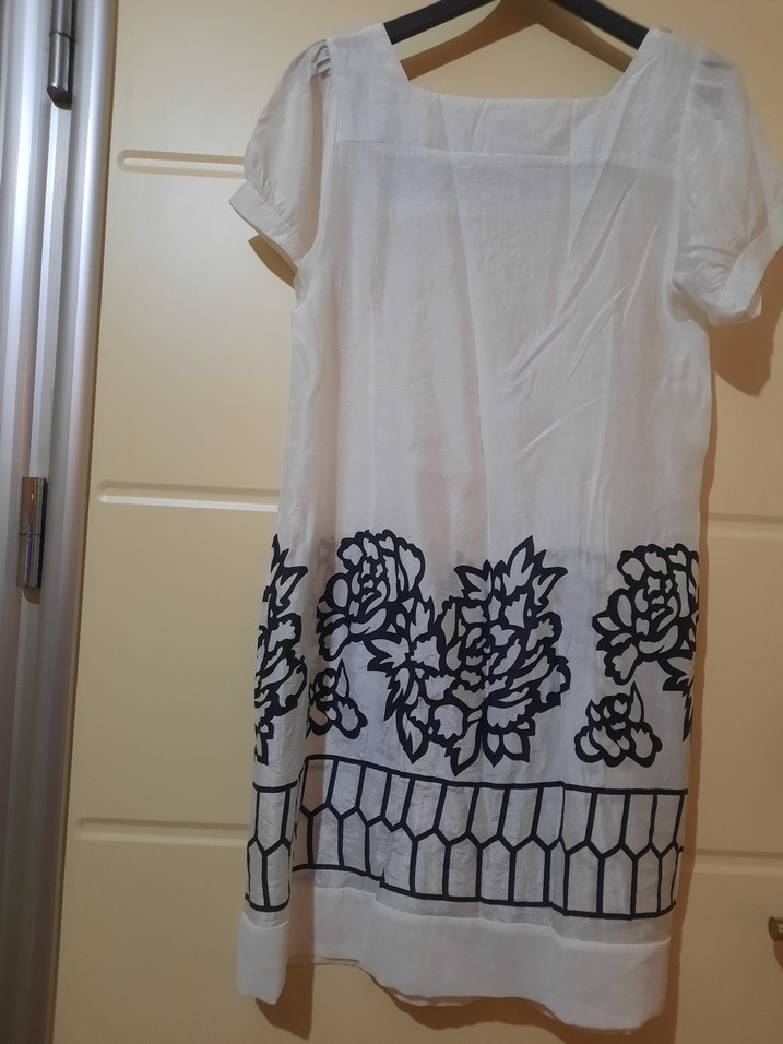 Nakışlı Bohem Kısa Kollu Midi Elbise - Görsel 5