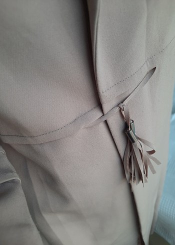 Bej Uzun Kesim Kadın Pardösü - Görsel 7