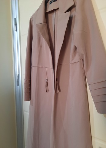 Bej Uzun Kesim Kadın Pardösü - Görsel 2