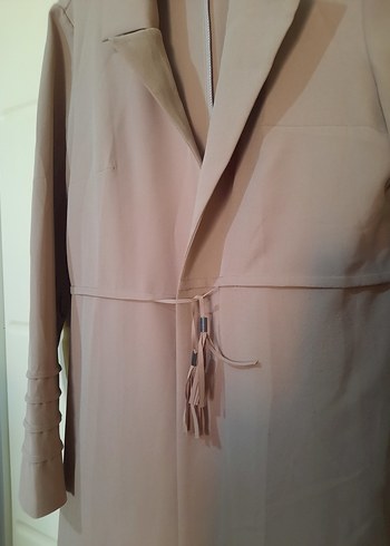 Bej Uzun Kesim Kadın Pardösü - Görsel 3