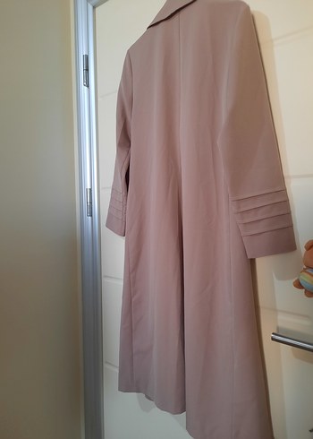 Bej Uzun Kesim Kadın Pardösü - Görsel 6