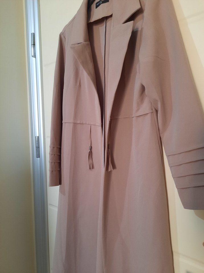 Bej Uzun Kesim Kadın Pardösü - Görsel 2