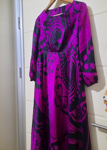 Renkli  Desenli Bohem Uzun Elbise - Görsel 2