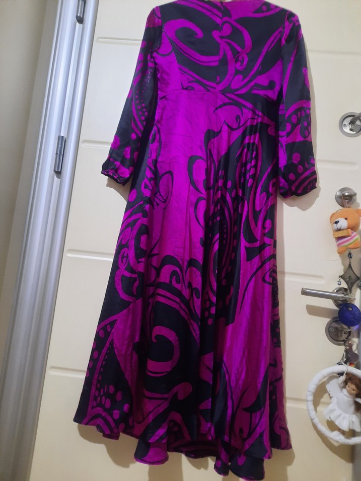 Renkli  Desenli Bohem Uzun Elbise - Görsel 5