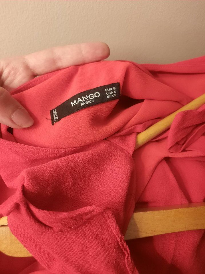 Kırmızı V Yakalı Midi Elbise - Görsel 5