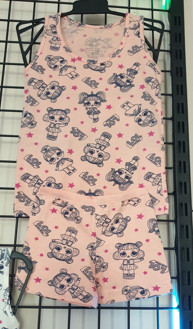 Renkli Baskılı Beyaz Çocuk Atlet ve Şort Takımı - Görsel 4