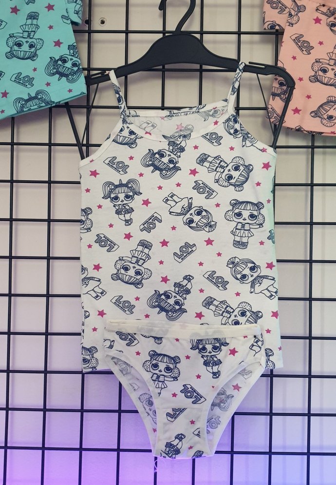 Renkli Baskılı Beyaz Çocuk Atlet ve Şort Takımı - Görsel 3