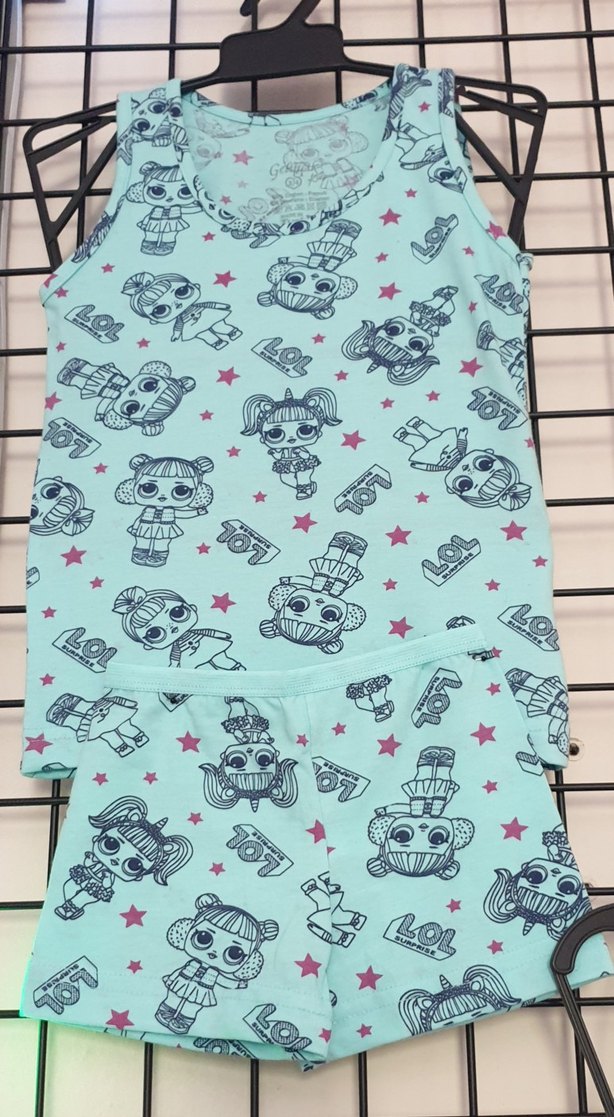 Renkli Baskılı Beyaz Çocuk Atlet ve Şort Takımı - Görsel 2