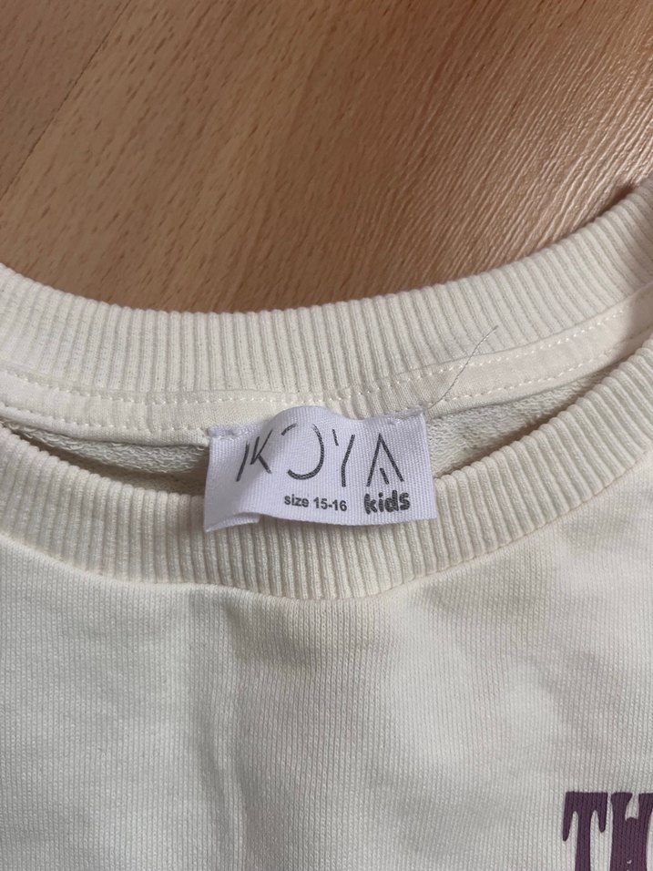 Beyaz Baskılı Pamuklu Sweatshirt - Görsel 3