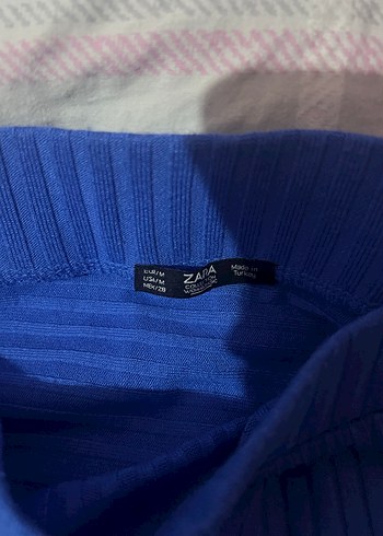 Mavi Drapeli Kadın Uzun Etek Asimetrik - Görsel 3