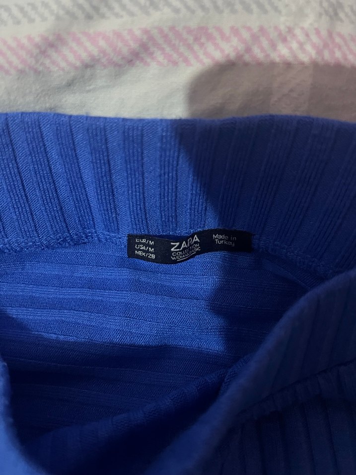 Mavi Drapeli Kadın Uzun Etek Asimetrik - Görsel 3