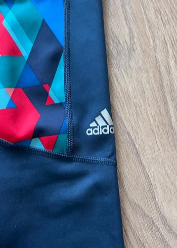 Orijinal Adidas Renkli Desenli Kadın Spor Taytı - Görsel 3