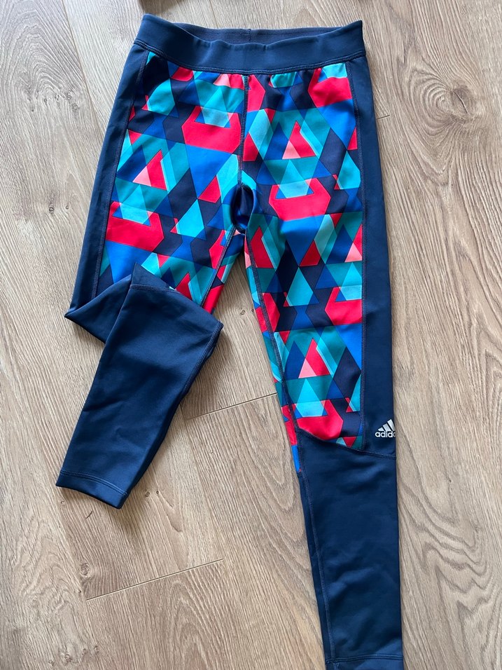 Orijinal Adidas Renkli Desenli Kadın Spor Taytı - Görsel 2