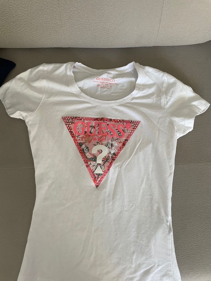 Beyaz Kadın Guess Kısa Kollu Tişört - Görsel 2
