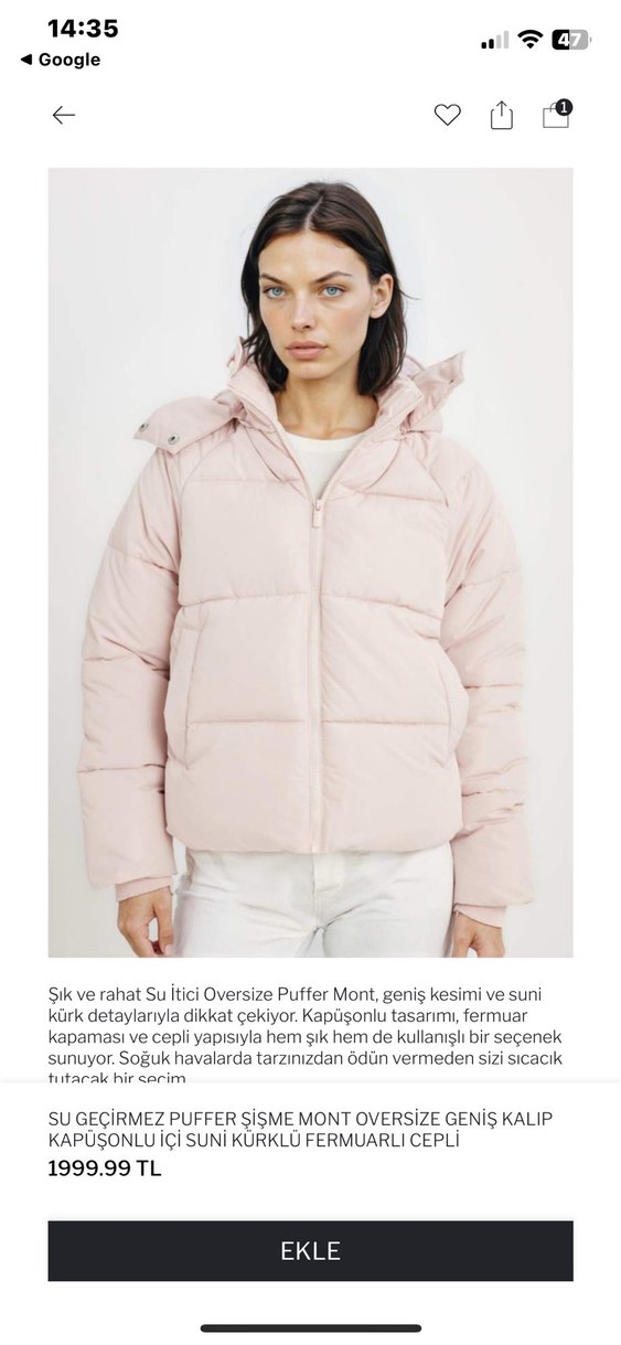 Toz pembe mont - Görsel 4