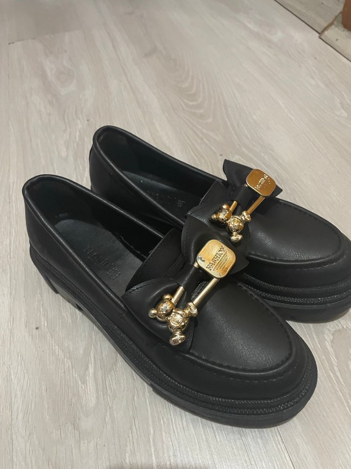 Kadın Siyah Loafer Platform Topuklu Ayakkabı - Görsel 3