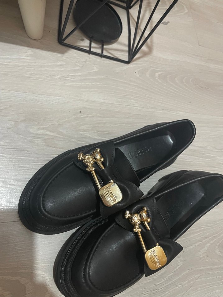 Kadın Siyah Loafer Platform Topuklu Ayakkabı - Görsel 2