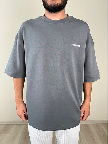 Oversize yazı detaylı tshirt